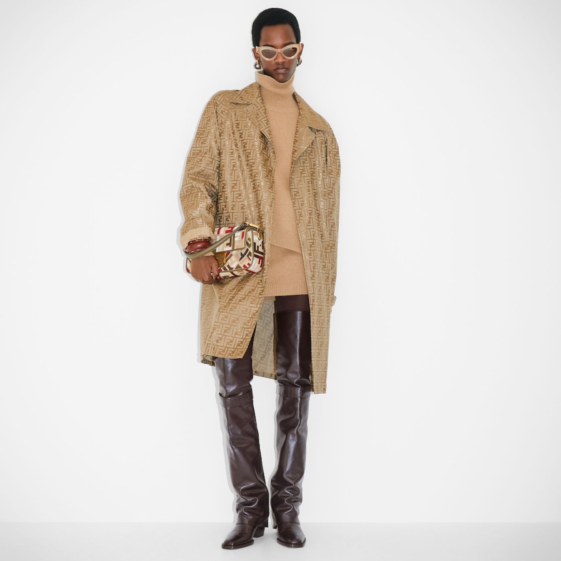 Baguette Canvas Bag With Multicolor FF Embroidery - Image 6